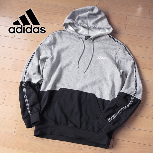 adidas(アディダス)の美品 O アディダス メンズ 裏起毛パーカー グレー メンズのトップス(パーカー)の商品写真