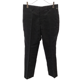 フェンディ(FENDI)のFENDI フェンディ 19年製 Checked Wool Pants チェック ウール スラックス パンツ ブラック FB0366 A9BR(その他)