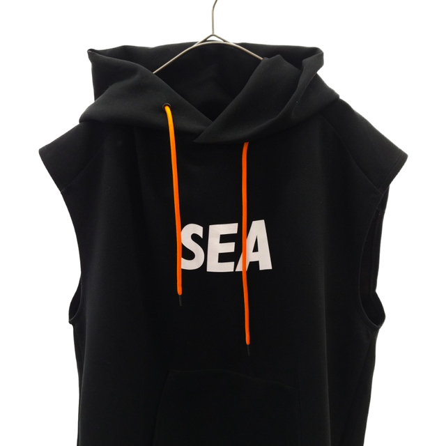 WIND AND SEA(ウィンダンシー)のWIND AND SEA ウィンダンシー ×EVERLAST No Sleeve Hoodie エバーラスト ノースリーブパーカー ブラック メンズのトップス(パーカー)の商品写真