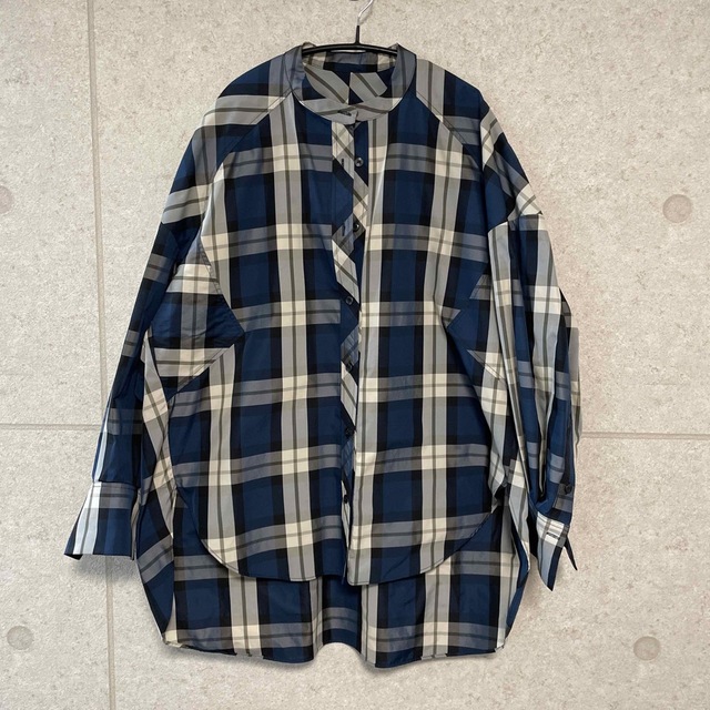 machatt チェックシャツ　ブルー　美品 レディースのトップス(シャツ/ブラウス(長袖/七分))の商品写真