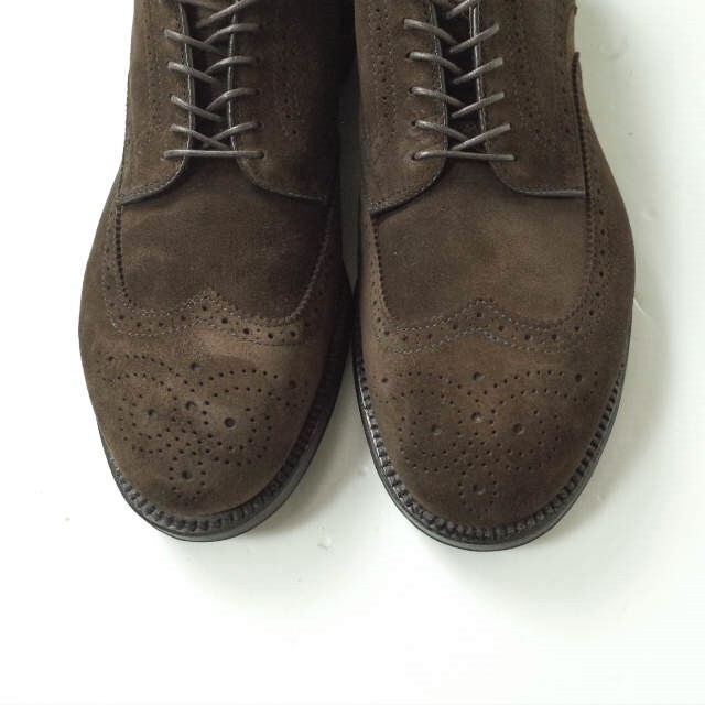 Alden(オールデン)のALDEN オールデン アメリカ製 スエード ブローグオックスフォードシューズ 54240F US9D(27cm) BROWN 革靴 HUMMUS ウイングチップ モディファイドラスト フレックスソール シューズ【新古品】【中古】【ALDEN】 メンズの靴/シューズ(ドレス/ビジネス)の商品写真