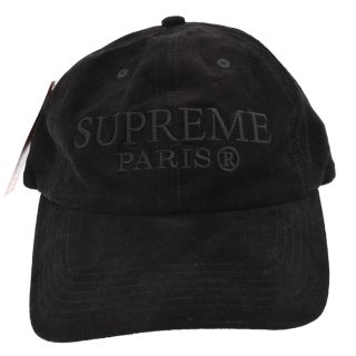 シュプリーム(Supreme)のSUPREME シュプリーム 20SS Suede 6-Panel PARIS ロゴ 刺繍 スエード レザー パネル キャップ ブラック(キャップ)