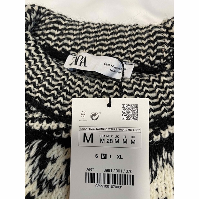 ZARA(ザラ)のZARA ザラ ジャカードニットセーター M レディースのトップス(ニット/セーター)の商品写真