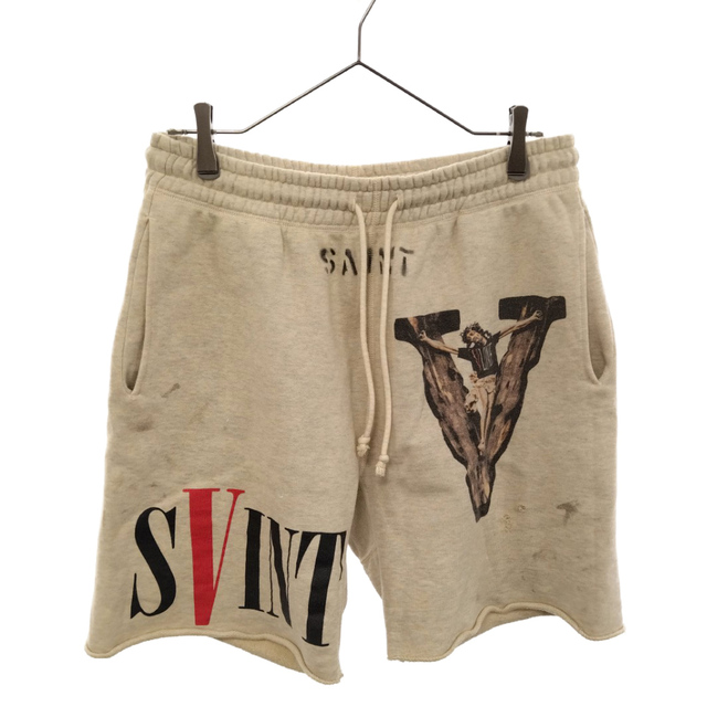 365センチワタリSAINT MICHAEL セントマイケル 22SS×VLONE SWEAT SHORTS ヴィーローン コラボ スウェット ショーツ ハーフパンツ ショートパンツ アイボリー SM-S22-0000-071