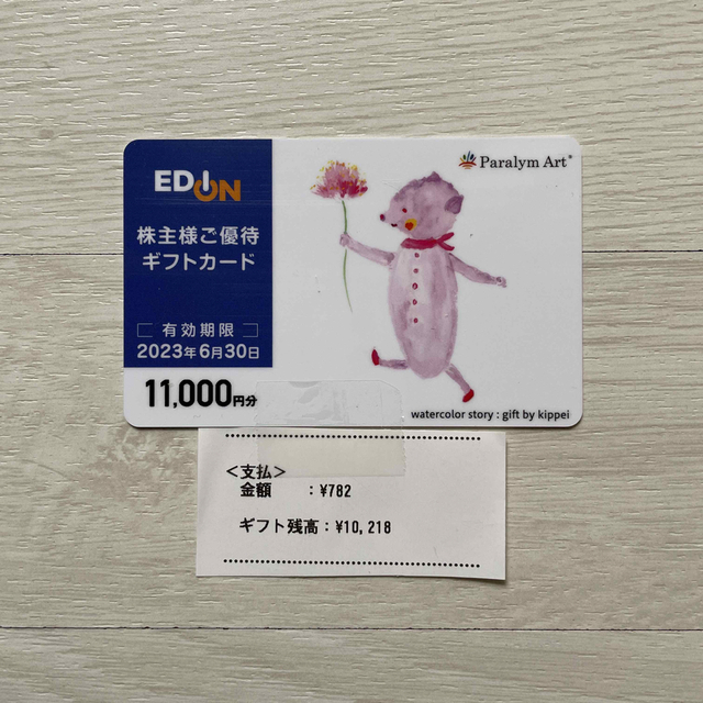 エディオン 株主優待10,218円