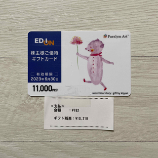 エディオン　株主優待10,218円(ショッピング)