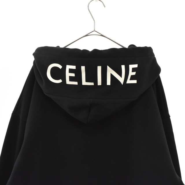 CELINE セリーヌ 21SS フードロゴデザインジップアップパーカー ブラック 2Y497052H