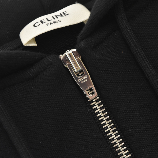 CELINE セリーヌ 21SS フードロゴデザインジップアップパーカー ブラック 2Y497052H 4