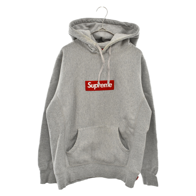 訳あり商品 Supreme - グレー プルオーバーパーカー ボックスロゴ