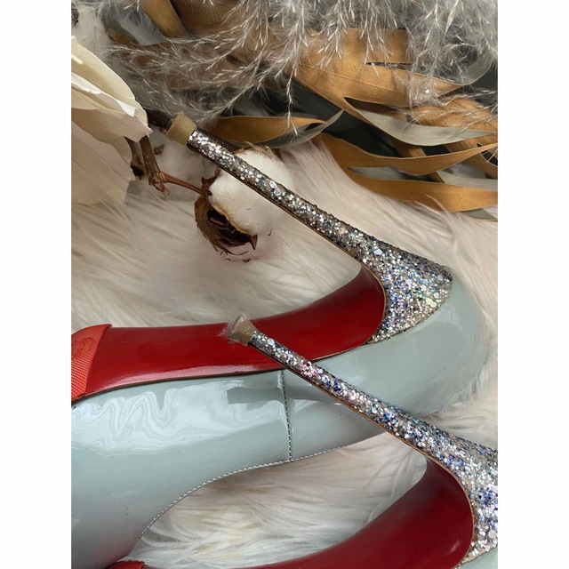 Christian Louboutin(クリスチャンルブタン)の《 クリスチャンルブタン 》オープントゥー グリッターヒール レディースの靴/シューズ(ハイヒール/パンプス)の商品写真