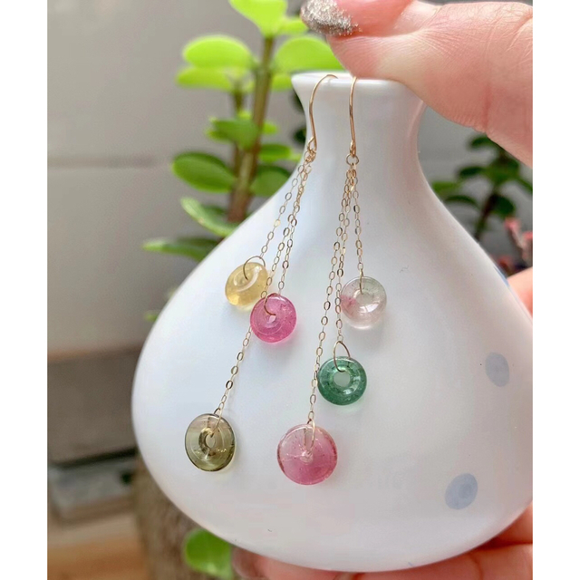 ⭐︎【高級】トルマリン ピアス k18 7.6mm 【上品】 49.0%割引 www