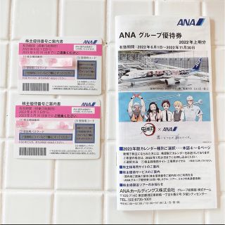 エーエヌエー(ゼンニッポンクウユ)(ANA(全日本空輸))のANA搭乗券株主優待チケット2枚、グループ優待券冊子(その他)