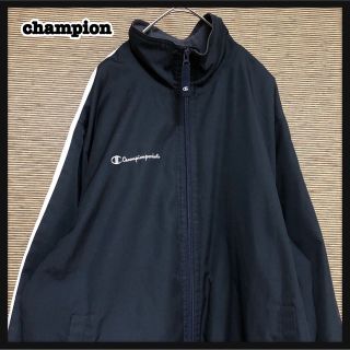 チャンピオン(Champion)の【チャンピオン】ナイロンジャケット　目玉　袖ロゴ　刺繍ロゴ　黒　ワンポイントｗｗ(ナイロンジャケット)