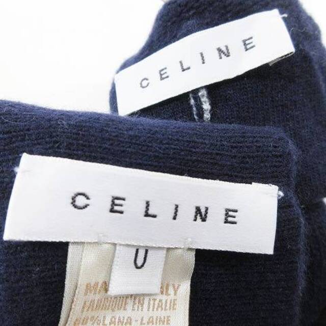 celine(セリーヌ)のセリーヌ CELINE ニット 手袋 ヘアバンド セット ウール ラメ L 紺 レディースのファッション小物(手袋)の商品写真