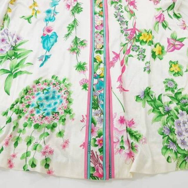 レオナール FASHION ジャケット シャツ 袖シースルー 花柄 M 白 - その他