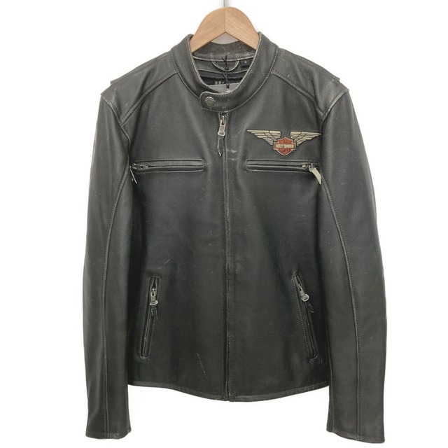 ☆☆HARLEY-DAVIDSON ハーレーダビッドソン レザージャケット 牛革 SIZE S メンズ 98058-13VM ブラック