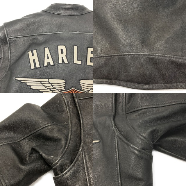 Harley Davidson(ハーレーダビッドソン)の☆☆HARLEY-DAVIDSON ハーレーダビッドソン レザージャケット 牛革 SIZE S メンズ 98058-13VM ブラック メンズのジャケット/アウター(レザージャケット)の商品写真