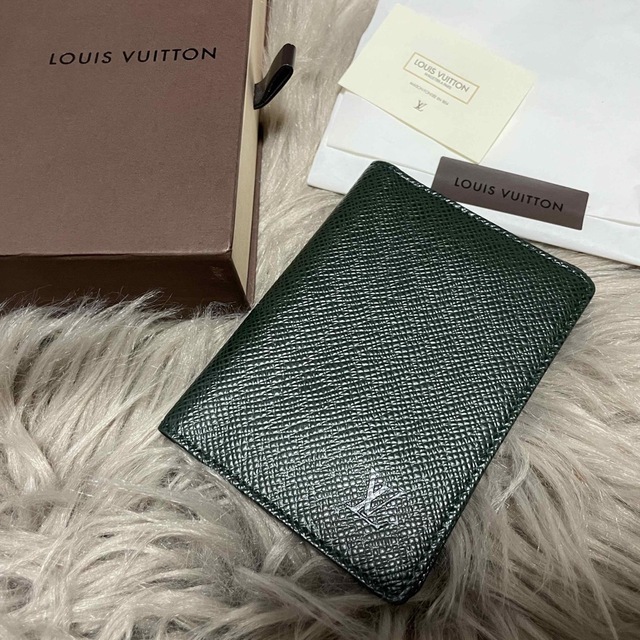 ルイ ヴィトン パスケース カードケース 名刺入れ 定期入れ ブラウン 茶 タイガ レザー MB0072A 箱付 LOUIS VUITTON