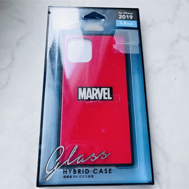 MARVEL(マーベル)の新品　iPhone11pro ケース　マーベル　赤　ガラス　ハイブリッド　ケース スマホ/家電/カメラのスマホアクセサリー(iPhoneケース)の商品写真