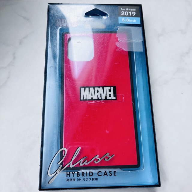 MARVEL(マーベル)の新品　iPhone11pro ケース　マーベル　赤　ガラス　ハイブリッド　ケース スマホ/家電/カメラのスマホアクセサリー(iPhoneケース)の商品写真