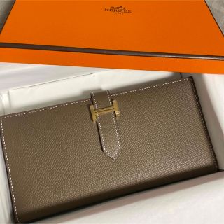 エルメス(Hermes)のHERMES べアン　スフレ　エトゥープ　ゴールド金具　2/28までの出品(財布)