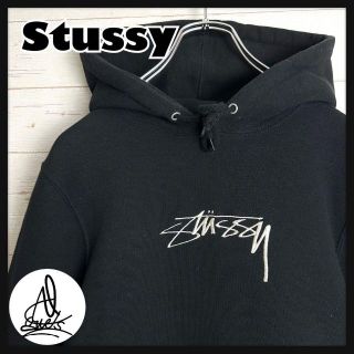 STUSSY - 《入手困難》ステューシー センター刺繍ロゴ パーカー