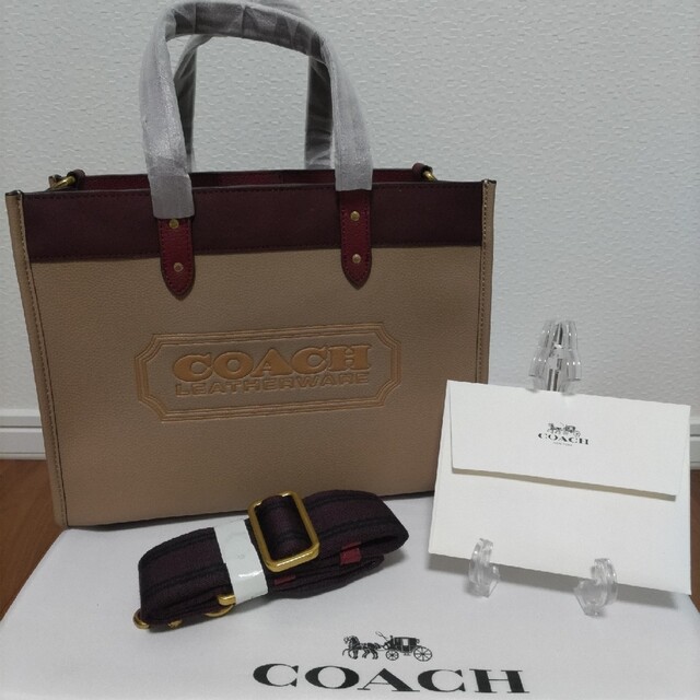 COACH コーチ トートバッグ フィールド  30 カラーブロック ブラウン