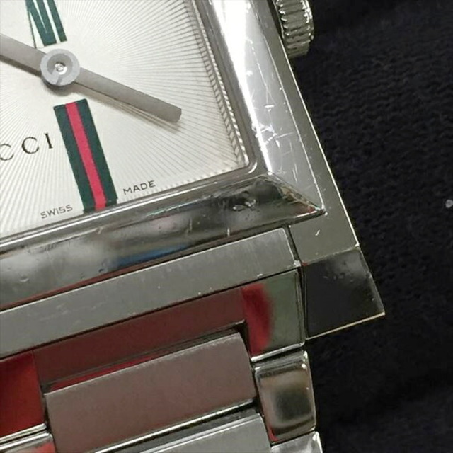 ☆☆GUCCI グッチ シェリーライン スクエア 111L アイボイリー クォーツ レディース 腕時計