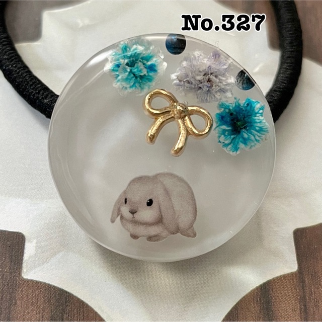 ウサギ】レジンヘアゴム No.327 bluke.com.br