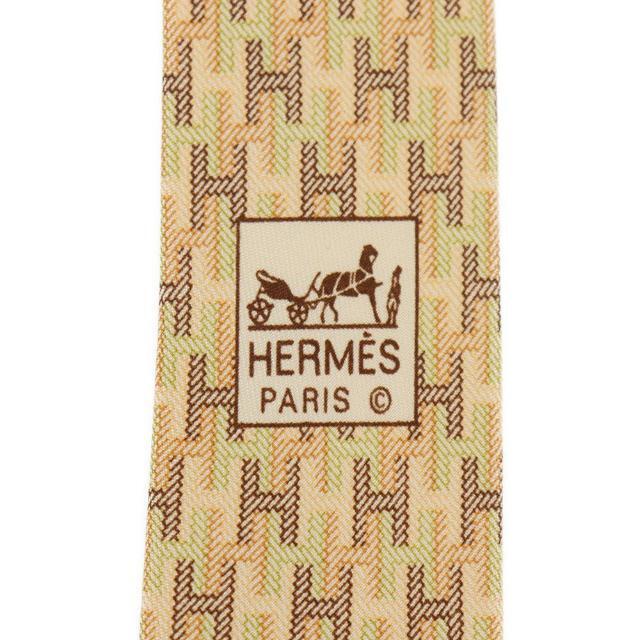 Hermes(エルメス)のエルメス ネクタイ H柄 中古 イエロー系 シルク100％ HERMES 【中古】| ファッション小物 メンズ 男性 ブランド ビジネスシーン マルチカラー Aランク メンズのファッション小物(ネクタイ)の商品写真