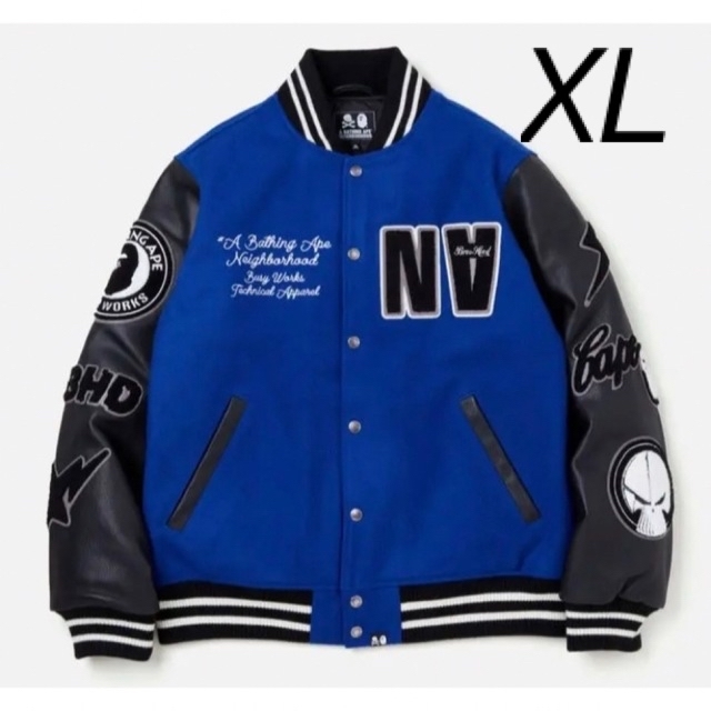 XL NEIGHBORHOOD BAPE NBHD VARSITY JACKET