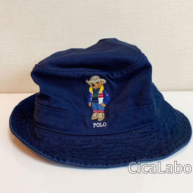 Ralph Lauren(ラルフローレン)の【新品】ラルフローレン ポロベア バケットハット ネイビー L/XL レディースの帽子(ハット)の商品写真