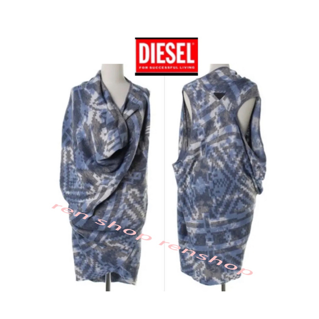 ◆【DIESEL】◆  キリム柄コットンニットノースリーブワンピース