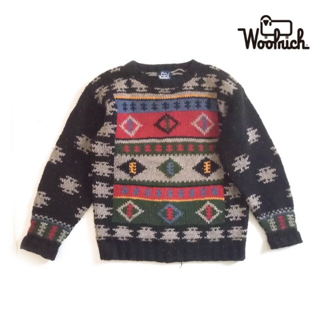 WOOLRICH(ウールリッチ)のウールリッチ■ウール100% ニット セーター オルテガ ネイティブ 古着 メンズのトップス(ニット/セーター)の商品写真