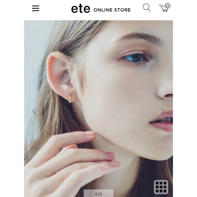 ete(エテ)の❤︎ete❤︎エテ❤︎K10YG❤︎フープピアス❤︎片方のみ❤︎ゴールド❤︎美品 レディースのアクセサリー(ピアス)の商品写真