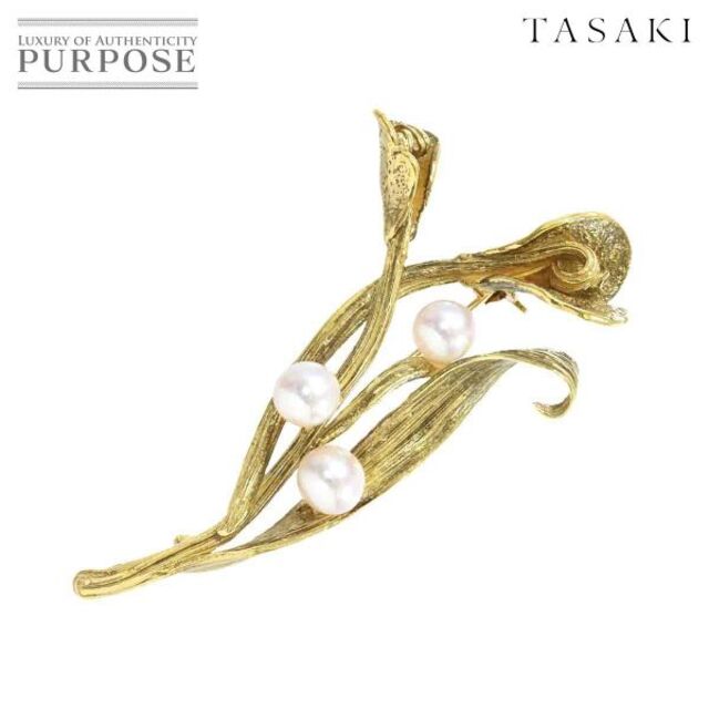 TASAKI - タサキ TASAKI アコヤ真珠 5.2-5.7mm ブローチ K18 YG イエローゴールド パール 田崎真珠 VLP 90177315