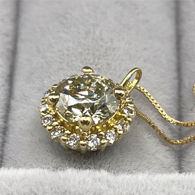 美品★ダイヤモンドネックレス 0.900ct k18 鑑定済 レディースのアクセサリー(ネックレス)の商品写真