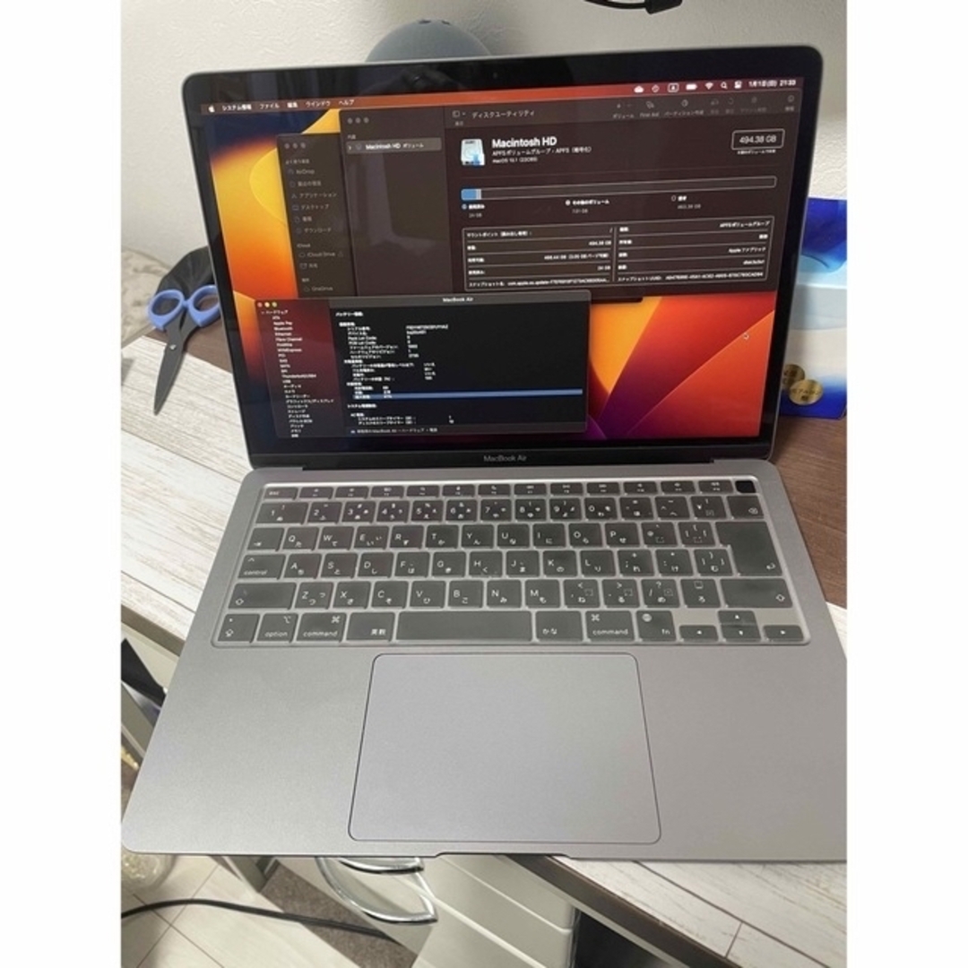 MacBook Air 2020 M1 8core/8core 8GB/512G8GBCPU種類