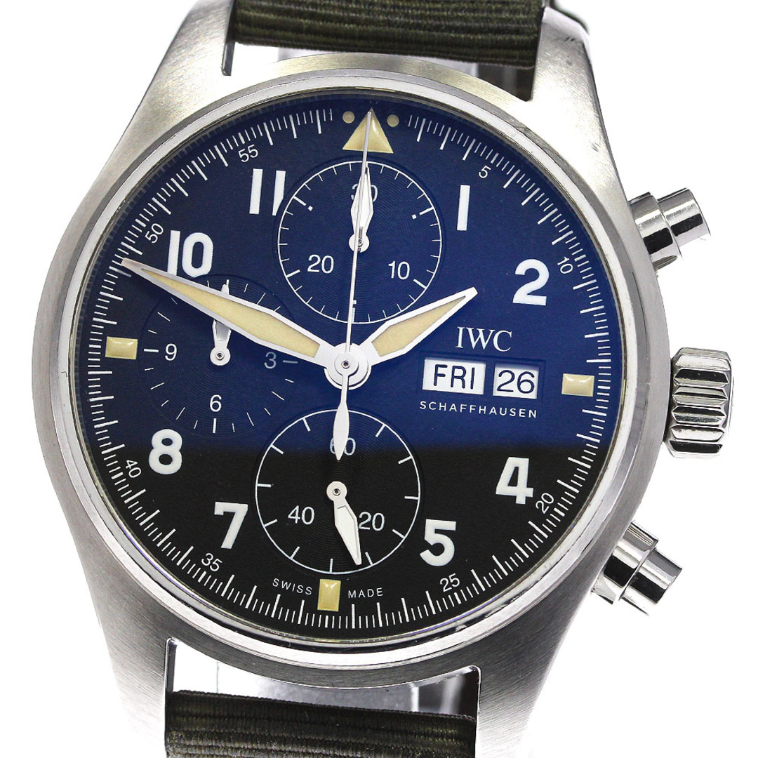 ★箱・保証書付き【IWC SCHAFFHAUSEN】IWC パイロットウォッチ スピットファイヤ  デイデイト IW387901 自動巻き メンズ_732199