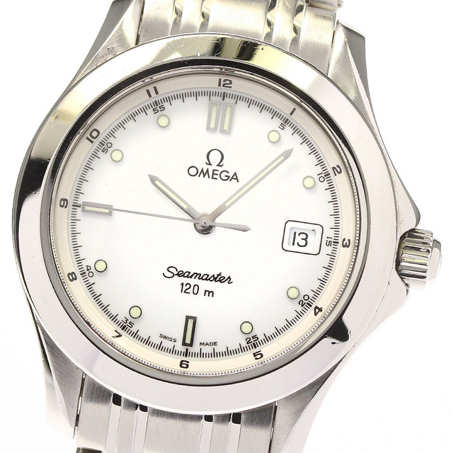 ☆良品 【OMEGA】オメガ シーマスター120 デイト 2511.20 クォーツ メンズ_730430