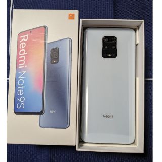 アンドロイド(ANDROID)のRedmi Note9Sグライシャーホワイト64GB simフリー　傷あり(スマートフォン本体)