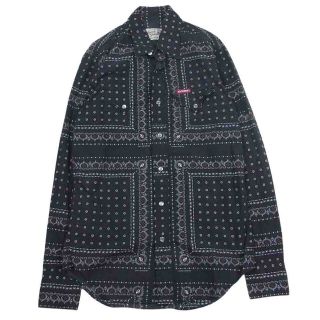 ヒステリックグラマー(HYSTERIC GLAMOUR)のHYSTERIC GLAMOUR ヒステリックグラマー 0243AH10 バンダナ 総柄 ウエスタン シャツ 長袖 ブラック系 S【中古】(シャツ)