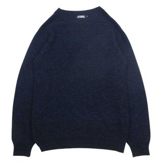 ヒステリックグラマー(HYSTERIC GLAMOUR)のHYSTERIC GLAMOUR ヒステリックグラマー 02173NS05  バックロゴ リネン コットン ニット セーター ネイビー系 M【中古】(ニット/セーター)