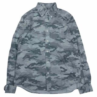 ソフネット(SOPHNET.)のSOPHNET. ソフネット SOPH-90011 カモフラ ストライプ ボタンダウン 長袖 シャツ グレー系 M【中古】(シャツ)