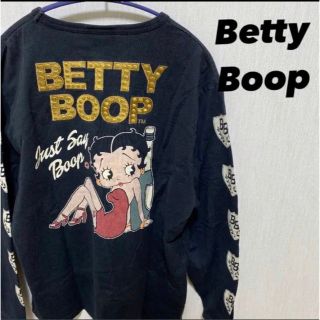 BettyBoop 表裏刺繍 ロンT、カットソー 古着 ビンテージ(カットソー(長袖/七分))