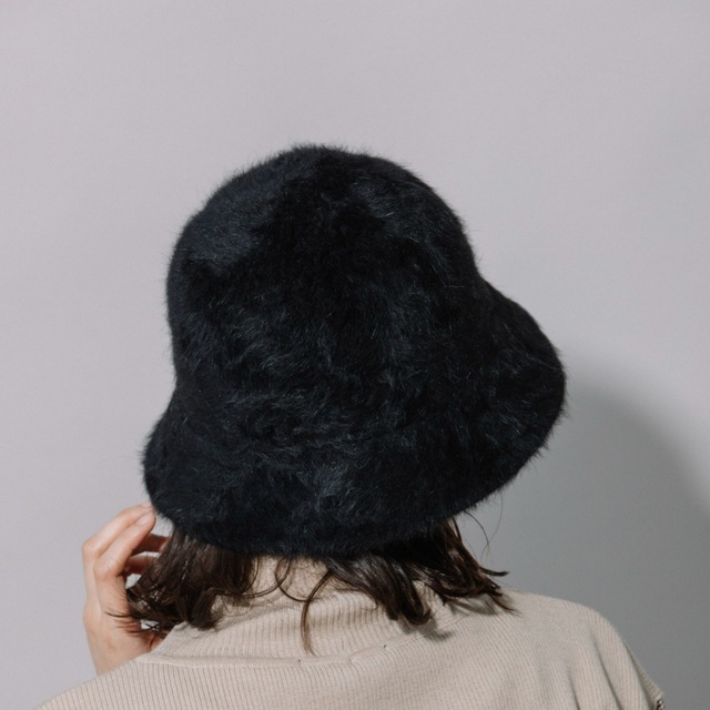 MUNICH(ミューニック)の新品　バケハ　バケットハット　ファー　シャギー　ブラック　ミューニック　黒 レディースの帽子(ハット)の商品写真