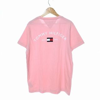 トミーヒルフィガー(TOMMY HILFIGER)のトミーヒルフィガー Tシャツ カットソー 半袖 ロゴ バックプリント S ピンク(Tシャツ/カットソー(半袖/袖なし))