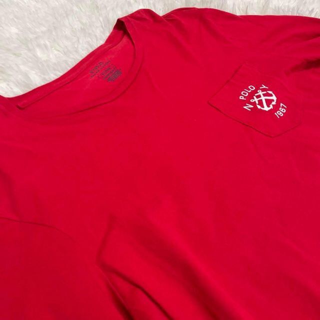 POLO RALPH LAUREN(ポロラルフローレン)のポロラルフローレン★長袖★レッド★M★アームロゴ★1967★バックアーチロゴ★ メンズのトップス(Tシャツ/カットソー(七分/長袖))の商品写真