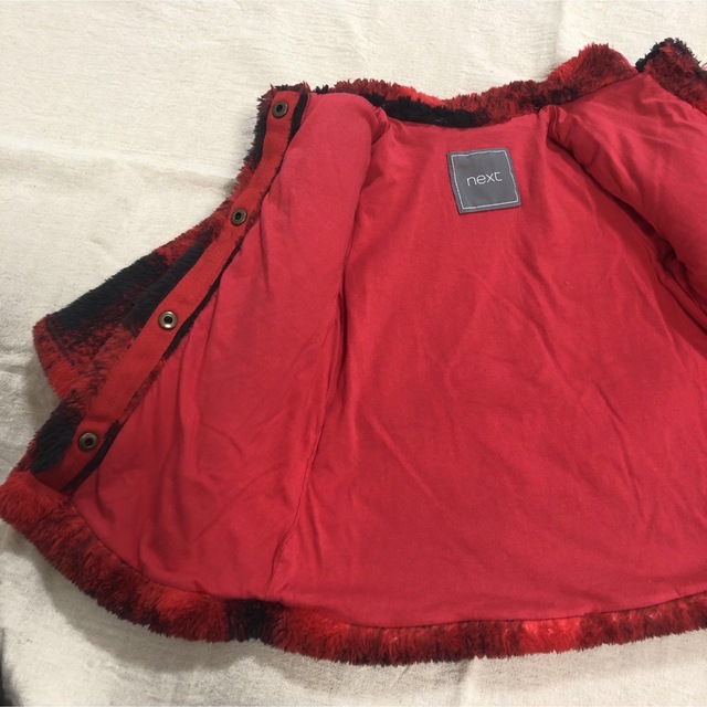NEXT(ネクスト)のnext ネクスト　ベビーアウター　80 赤　チェック キッズ/ベビー/マタニティのベビー服(~85cm)(ジャケット/コート)の商品写真