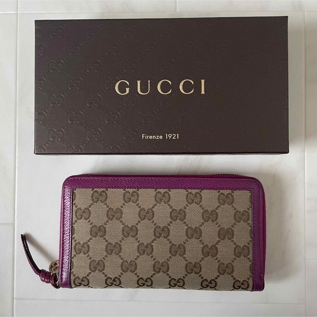 箱あり GUCCI グッチ ラウンドファスナー 長財布 GGキャンバス 【予約